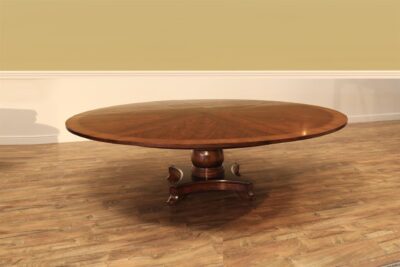 82 to 100 inch Round Mahogany Jupe table Seats 8-12 People