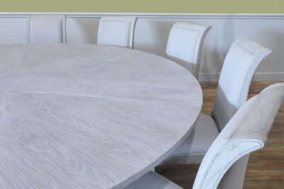 Coordinating solid oak chairs are available as a separate purchase