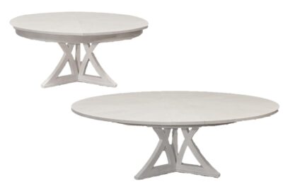 Jupe table with casual white finish