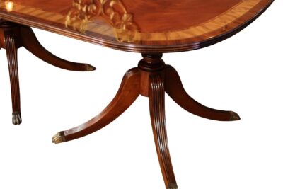 Federal style double pedestal mahogany dining table