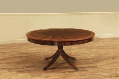 62-inch Round Mahogany Dining Table or Center Table Seats 6 People