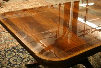 Razor thin lacquer finish catches light and shows off the mahogany field