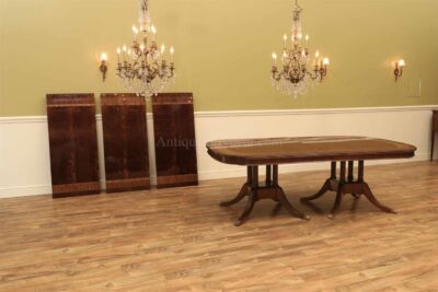 Large Mahogany Extension Table with 3 Leaves ~ Seats 8 to 16 People