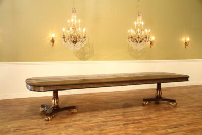 Regency table, High-Ebd Large Mahogany Regency-Style Double Pedestal DIning Table