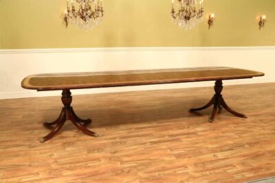 Traditional Mahogany Dining Table Opens to 12 Feet and Seats 14