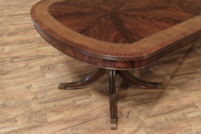 Satinwood banded mahogany dining room table