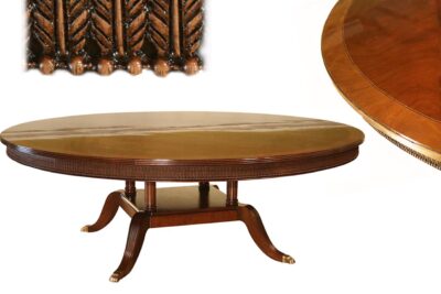 Large round pedestal dining table