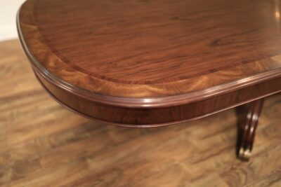 Dining Room Table by Theodore Alexander~Crotch mahogany border, walnut field, BROWN finish