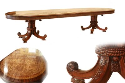 Luxurious large oval dining table and two leaves