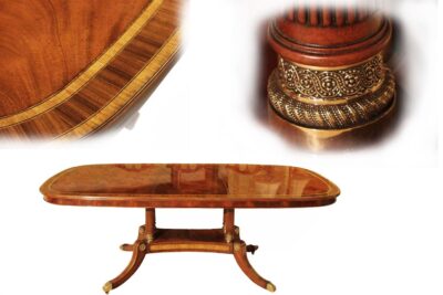 Small Luxurious Mahogany Dining Table with Self Storing Leaf