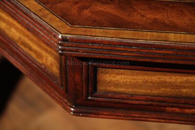 Panelled satinwood veneered frieze