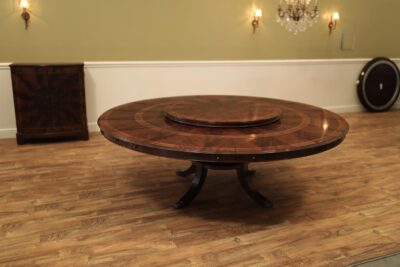 44 inch lazy susan shown on a 90 inch round dining table