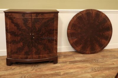 Lazy susan alonside a 44 inch high cabinet.