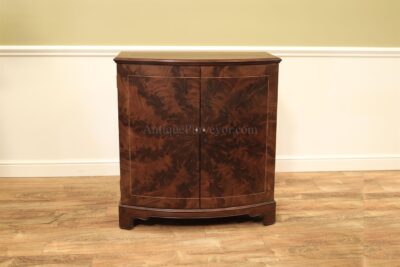 mahogany leaf cabinet with locking doors and finely-made antique reproduction door pulls