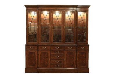 Large 5 door traditional mahogany china cabinet hutch display case