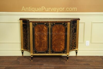 Mahogany and rosewood server/buffet with ebonized finish, gold gilding and Chinoiserie