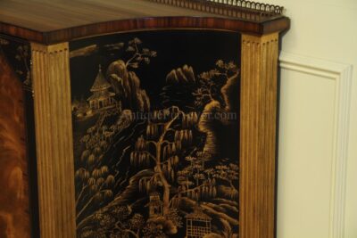 Hand painted gold Chinoiserie motif