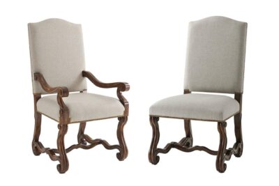 Camel Back Upholstered Dining Chairs