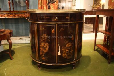 Chinoiserie Demilune or Bow Front Cabinet