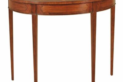 Demilune Console Hall Table with Fan Inlay