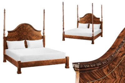 Four Poster King Bed, King Size Poster Bed, Designer-Grade Mahogany Bed Frame