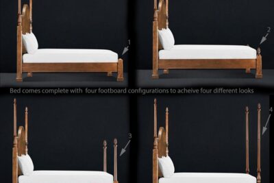 The posters at the footboard were designed to offer the homeowner different height options as shown