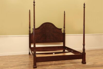 Four poster king bed, mahogany bed frame, new designer-grade traditional antique reproduction bed