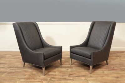 Hancok & Moore Chase Channel Back LEather Chairs for the Living Room