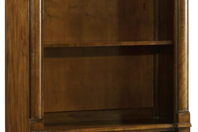 Traditional Bookcase with Mild Factory Distressed Walnut Finish