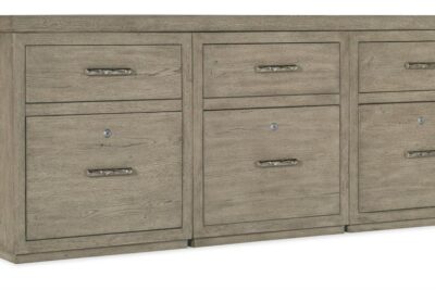 Large Gray Filing Cabinet, 72-inch Filing Credenza with Pewter Finished Drawer Pulls