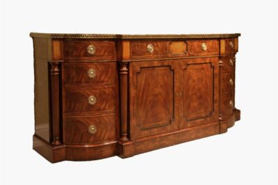 Mahogany and brass inlaid mahogany sideboard