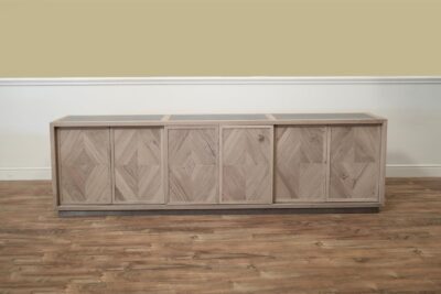 Extra Large Credenza, Media Cabinet or Sideboard with Natural Clear Coat Finish