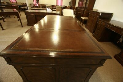 Large executive leather top desk