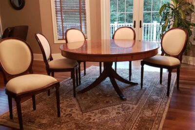 Round Back French-Style Dining Chairs Shown in Bridgewater, CT