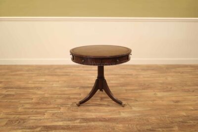 Leather Top Drum Table, A Duncan Phyfe Mahogany Center Table