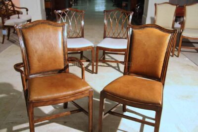 Upholstered back chairs are available to match these chairs