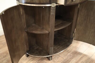 Walnut Demilune with side storage