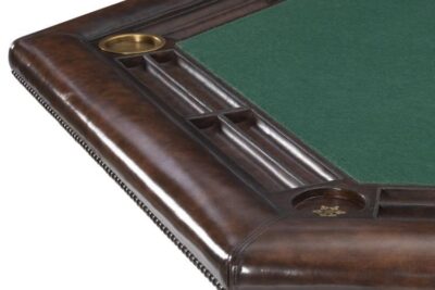 Tabletop with leather edging