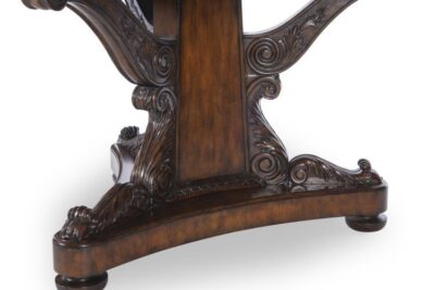 Table sits on Victorian-style pedestal