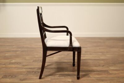 Walnut Crossback Dining Arm Chair Sideview