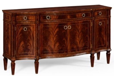 New Traditional Bowfront Serpentine Mahogany Sideboard with three drawers and 4 doors