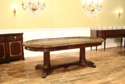 Traditional leather top games table for up to 10 people