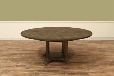 Grayish-Brown Walnut Jupe Table on Transitional Regency-Inspired Birdcage Pedestal