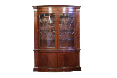 Bow front mahogany china cabinet