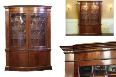 Mahogany bow front china cabinet