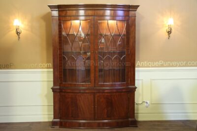 High end bow front mahogany china cabinet or curio cabinet