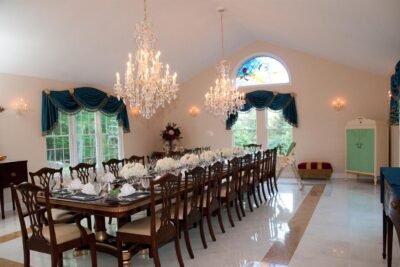 Extra large mahogany dining table in client home