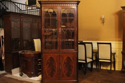 High end flame mahogany corner cabinet for the traditional dining room