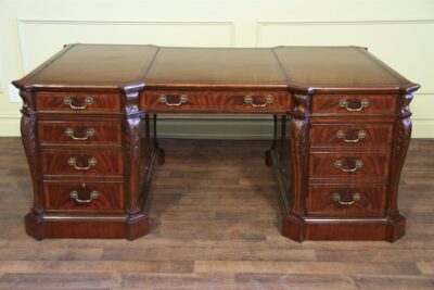 Traditional Leather Top Partners Desk