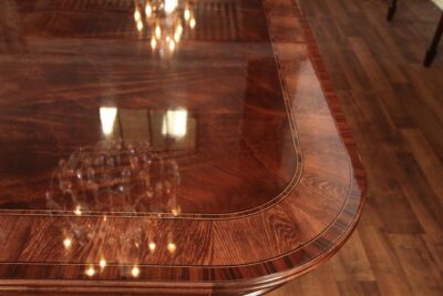 French Style mahogany conference table with blonde banding